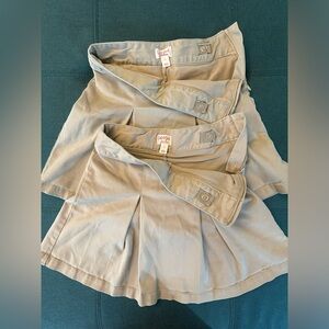 Girls khaki uniform skorts